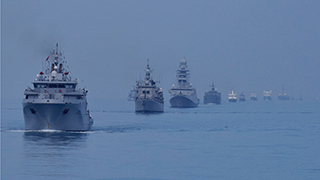 芜湖舰参加突尼斯海军举办的海上阅舰式