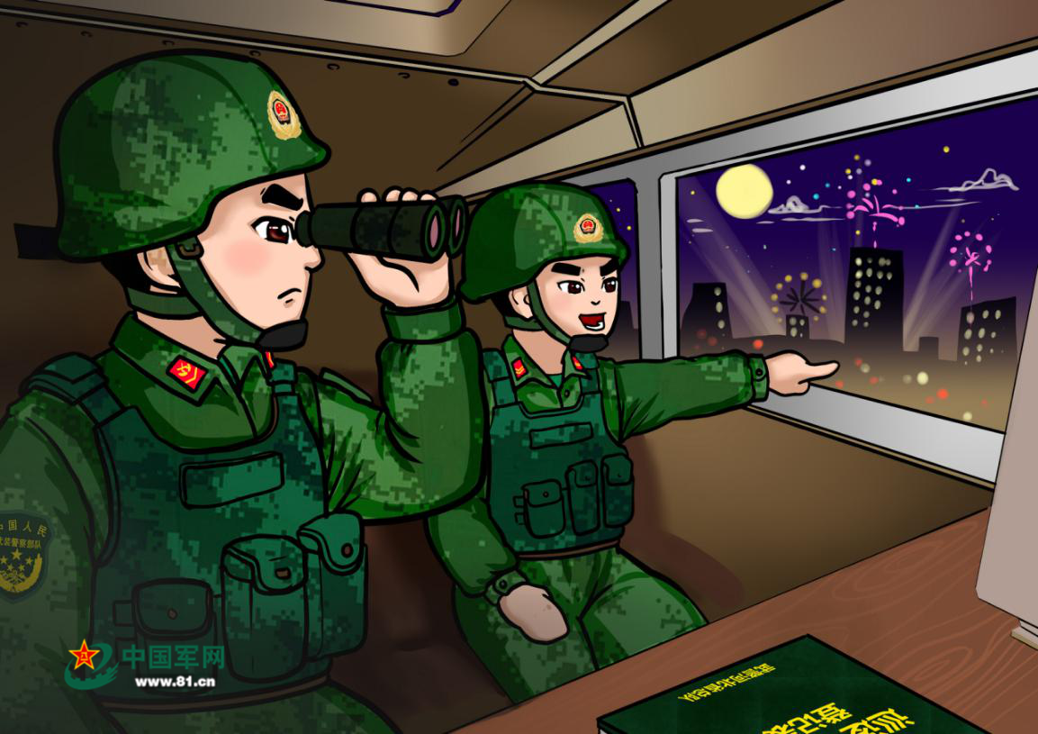 漫画|军人的中秋夜,一家不圆万家圆