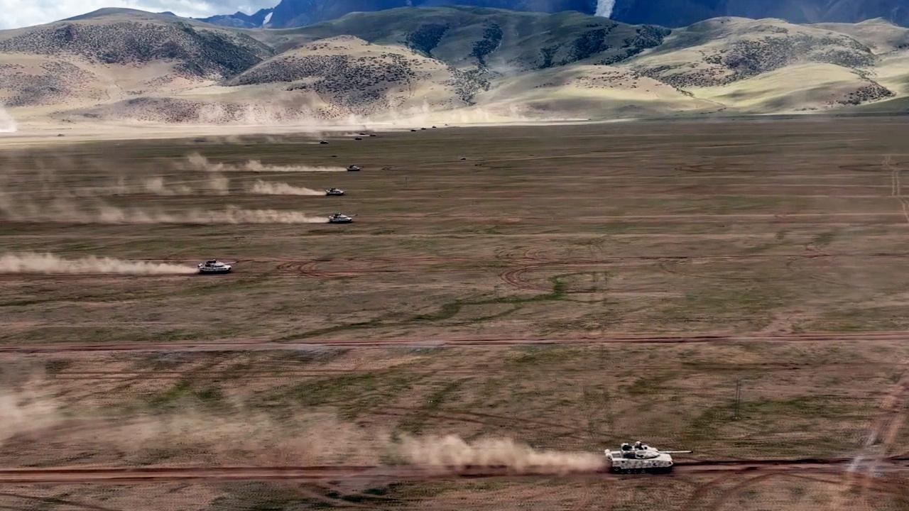 ZTQ-15 light tanks in comprehensive training exercise