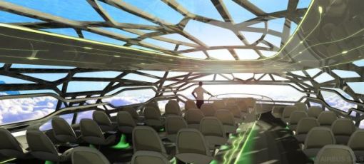 空客展示先进透明客机未来乘客可360度观景(图)