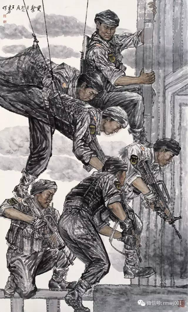 "华夏文明之光":武警部队7幅军旅画作入选 - 中国军网