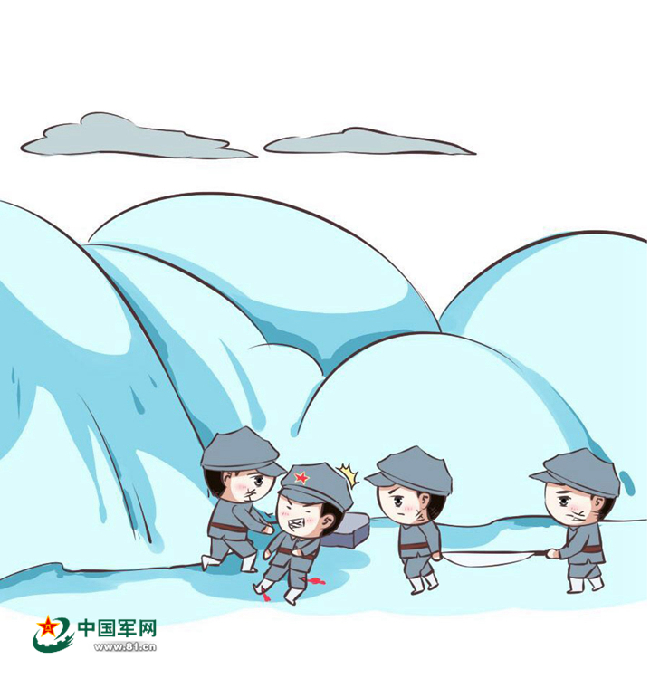 红军在翻越玉龙雪山时,眼看就快爬到山顶,张振汉骑的骡子突然滑向