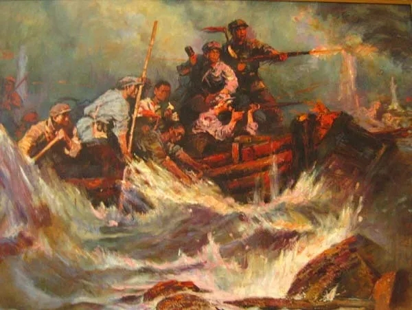 资料图:湘江血战油画.