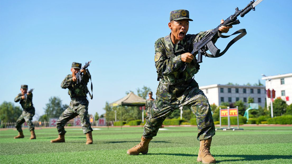 战高温斗酷暑 武警陕西总队新兵团夏季练兵掠影