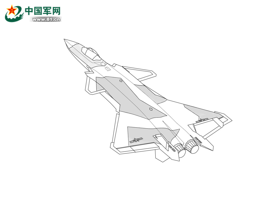 歼二零飞机简笔画图片