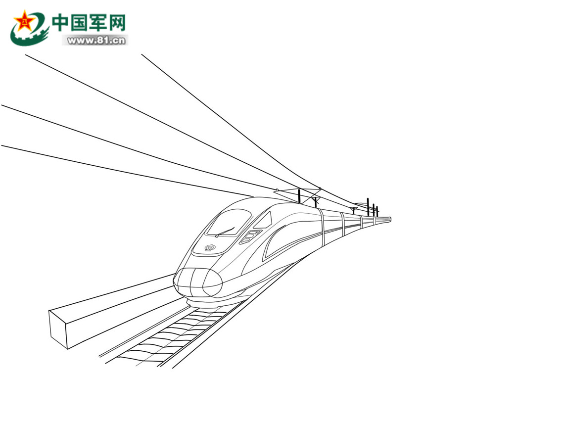 高铁 复兴号手绘图片