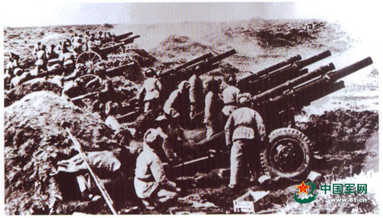 在天津战役中的炮兵阵地