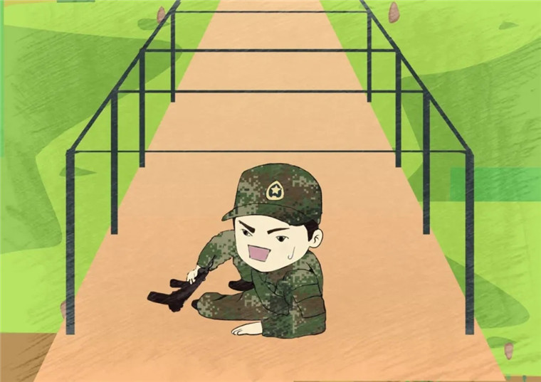 兵哥哥的训练就要有辣味,来一场战术训练,低姿匍匐,侧姿匍匐,高姿匍匐