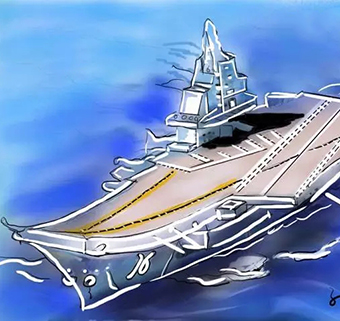 圈粉大海军!海军迷妹手绘辽宁舰燃爆美图