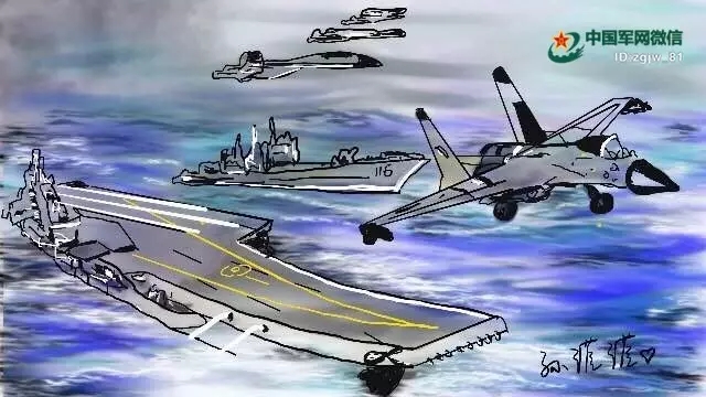 圈粉大海军!海军迷妹手绘辽宁舰燃爆美图