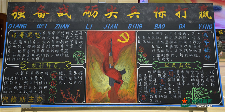手绘强军主题板报大比拼,你喜欢哪种画风?