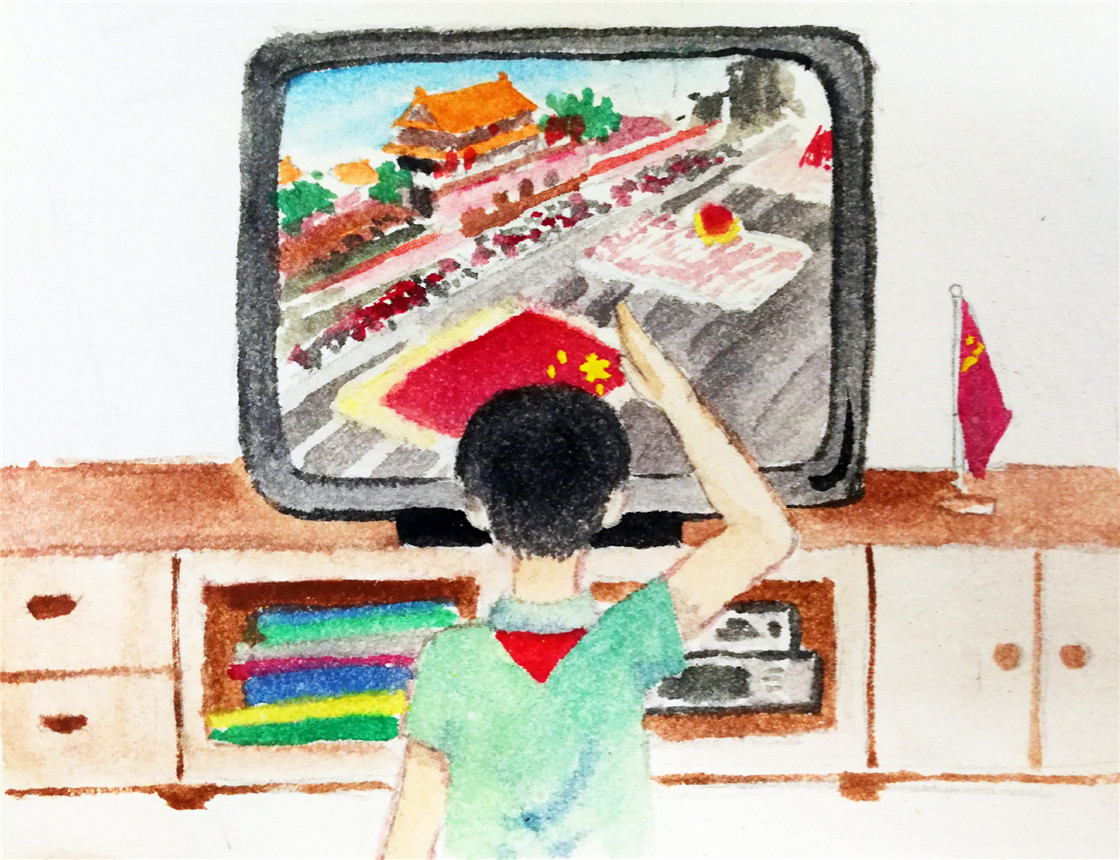 手绘|我与国旗有个约定 中国军网