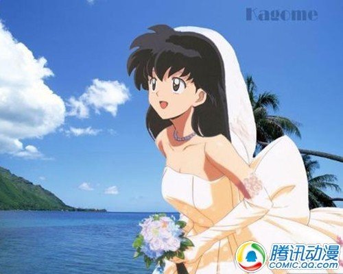 动漫人物也来晒幸福:美丽婚纱照