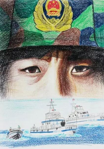 手绘当代革命军人