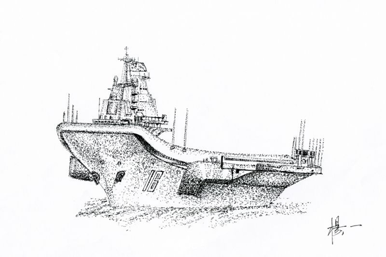 兵哥哥手绘"航母"惊艳网友 - 中国军网
