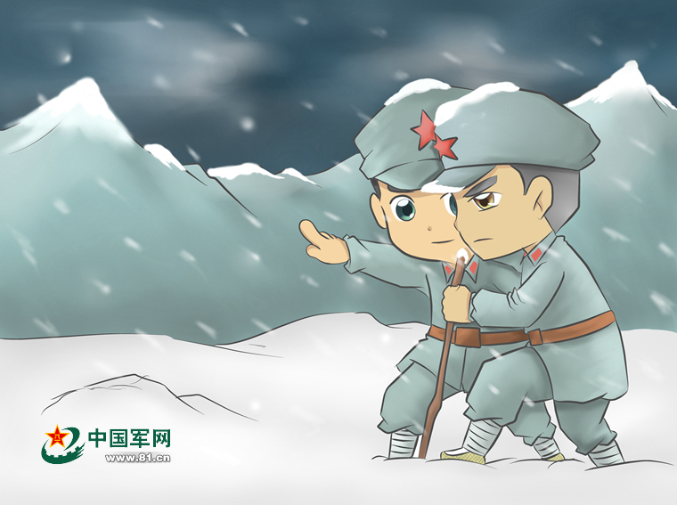 画说长征八角帽红小鬼系列之八61在桌面上和红小鬼一起长征