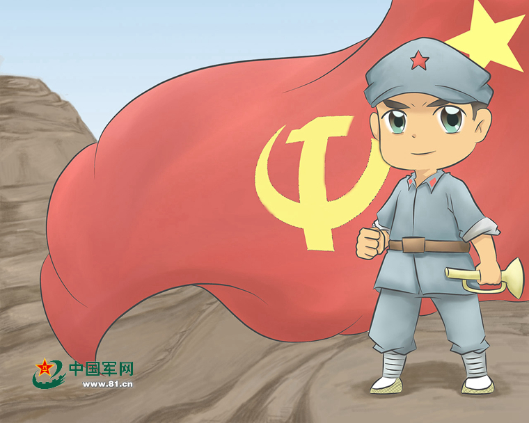 画说长征八角帽红小鬼系列之八61在桌面上和红小鬼一起长征