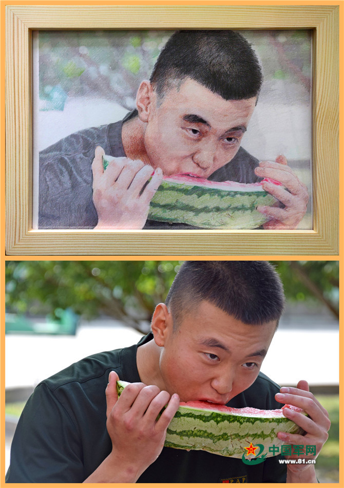 退伍老兵把战友画成了画 - 中国军网