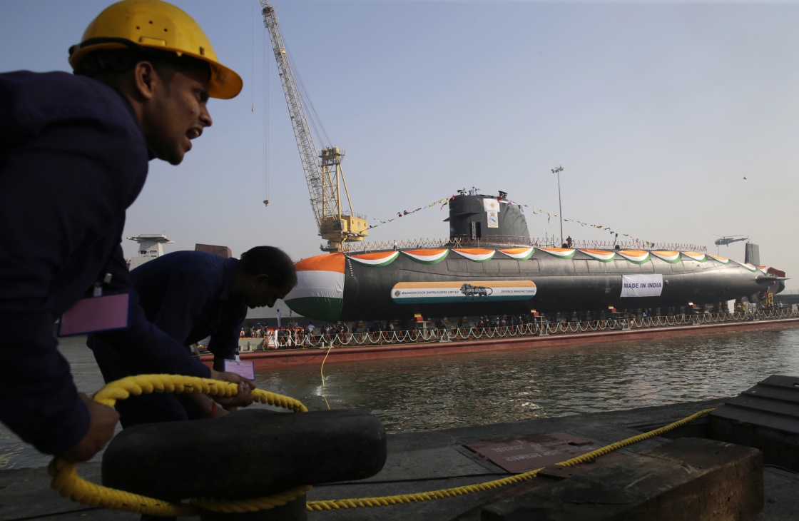 印度海军第三艘"鲉鱼"级潜艇下水