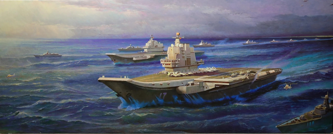 点赞!双航母战斗群油画作品亮相中国共产党历史展览馆