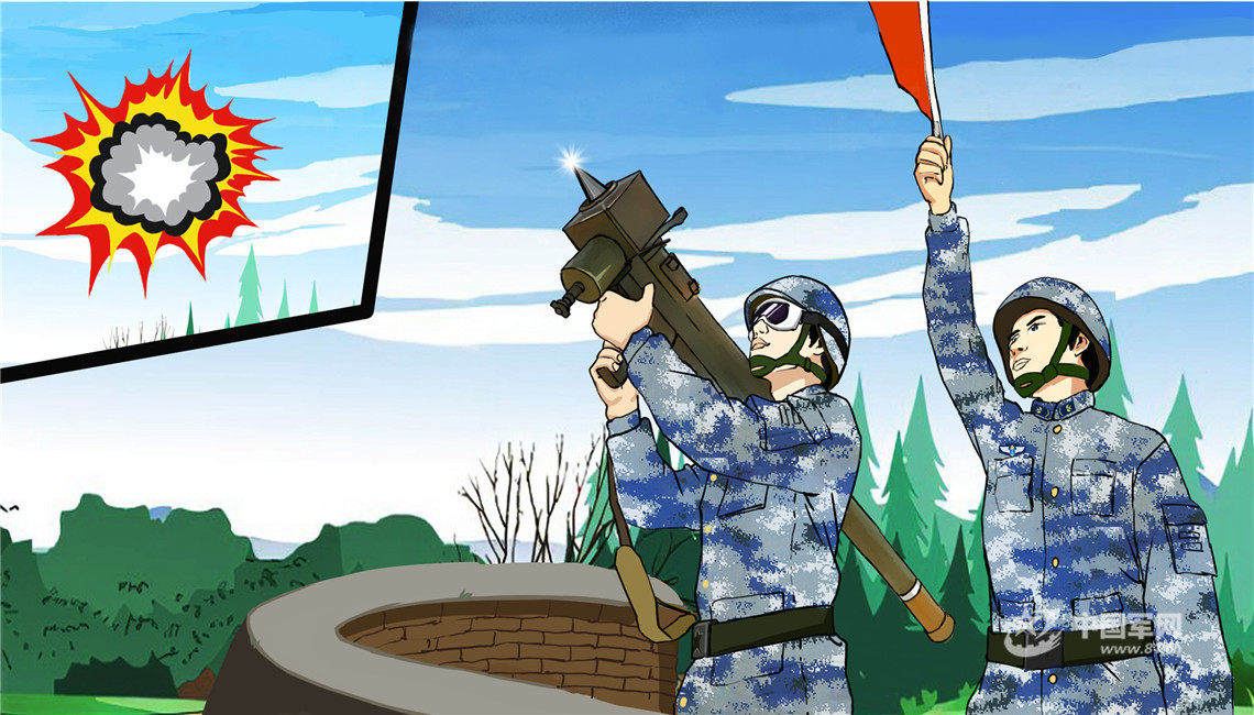 400米障碍训练.低姿匍匐.漫画作者:罗兴栋,高思峰,耿亚茹,李卫民