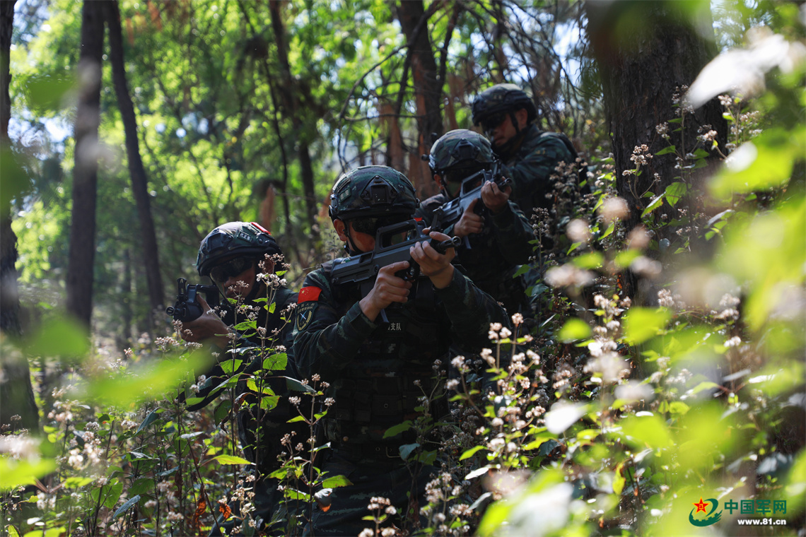 武警某支队特战中队开展捕歼战斗演练掠影
