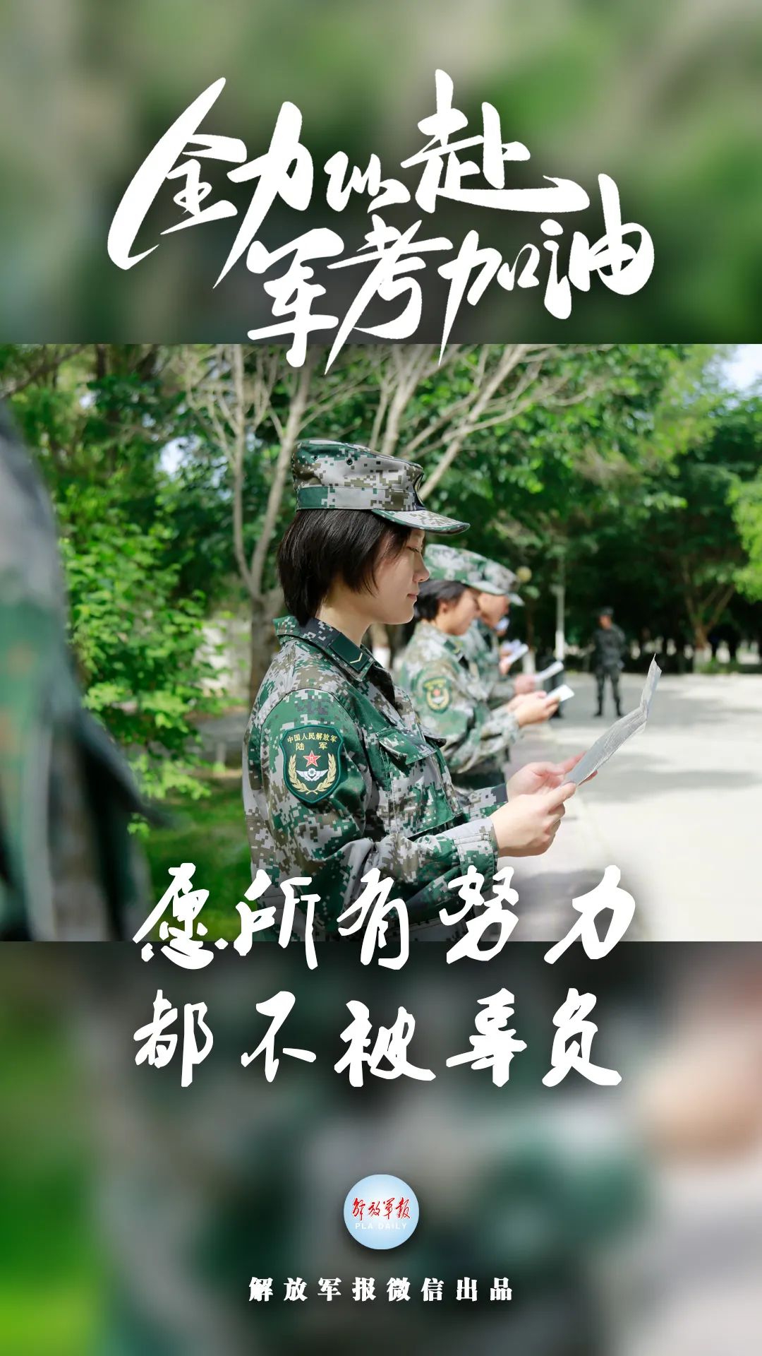 一组海报,送给即将踏入军考考场的你们! - 中国军网