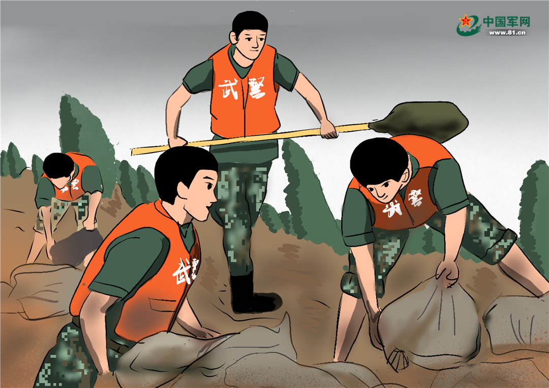 漫画丨全力备战汛期,看武警官兵如何"乘风破浪" - 中国军网