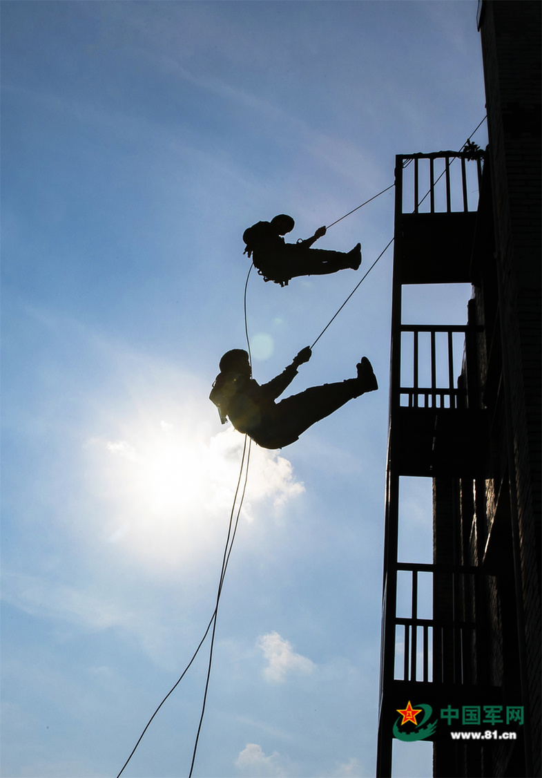 广西北海:武警特战队员开展攀登强化训练 - 中国军网