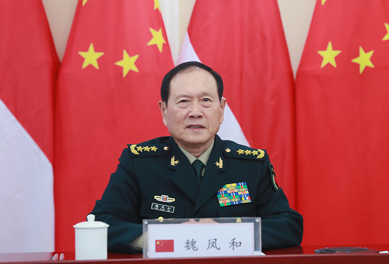 魏凤和同印度尼西亚国防部长视频通话