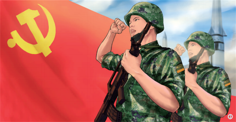 彩绘丨学习二十大精神:忠诚维护核心 坚决听党指挥 - 中国军网