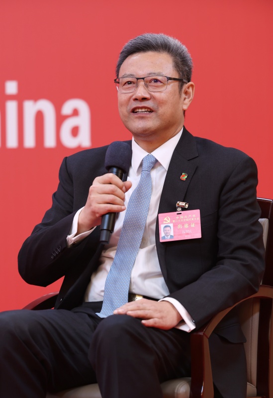 这是国家电力投资集团有限公司董事长,党组书记钱智民在回答记者提问.